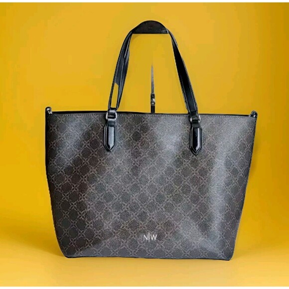 Nine West Bryn Magnetic Snap Closure Tote Bag - Brown - Picture 2 of 6